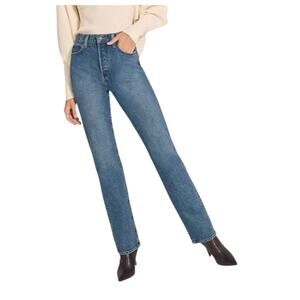 Favorite Daughter Jeans The Vivi High Rise Long Straight in the wash Iris